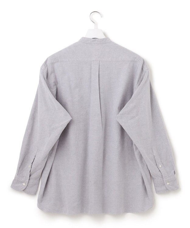 J.PRESS YORK STREET 【UNISEX】オックス起毛 バンドカラーシャツ ライトグレー系