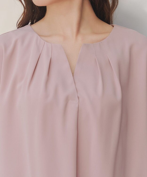 Tiaclasse L 【洗える】プリーツスリーブブラウス ピンク