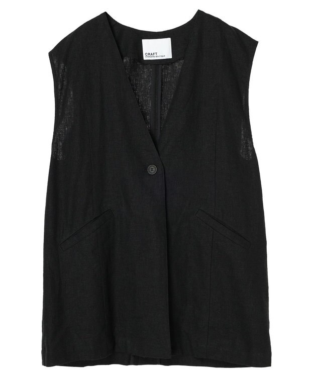 CRAFT STANDARD BOUTIQUE 【キナリノ別注】リネンレーヨンジレベスト Black