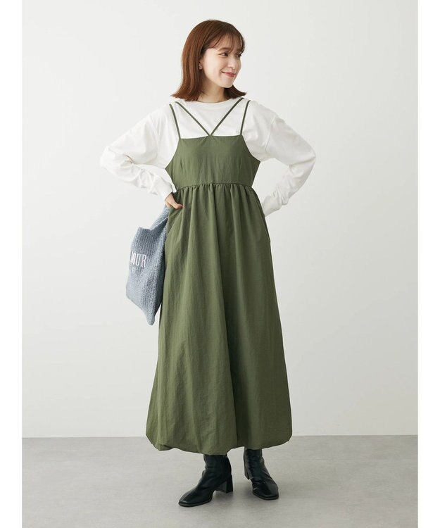 Green Parks ・ＥＬＥＮＣＡＲＥ　ＤＵＥ　バルーンキャミワンピース Khaki