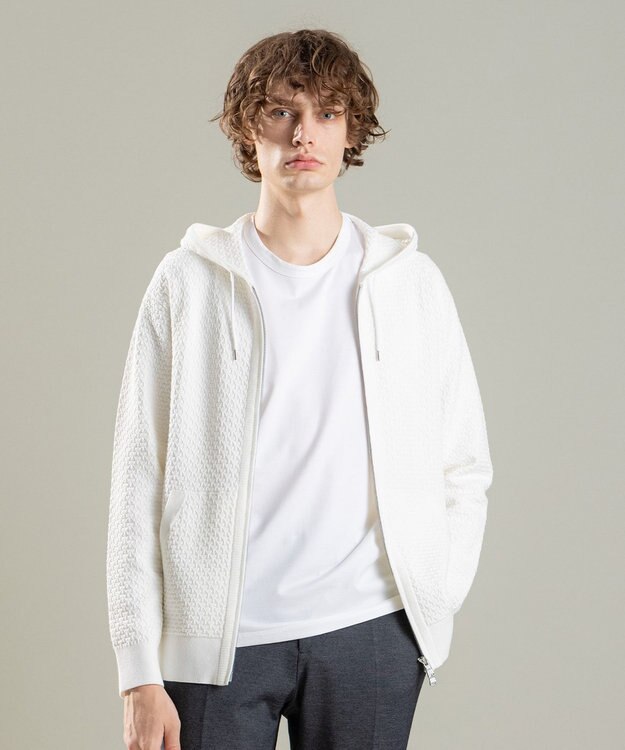 JOSEPH HOMME ヴィスコースリンクスジャガード　パーカ ホワイト系