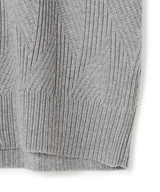 JOSEPH HOMME  新柄【洗える】シルクバルキー　　ハイネックジップアップニット ライトグレー系