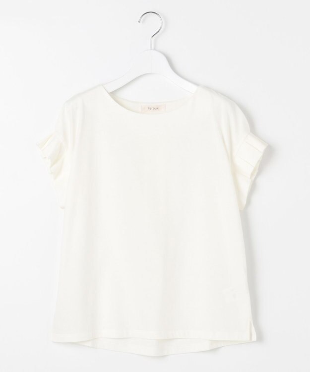 Feroux 【UVケア】タックスリーブ Tシャツ ホワイト系