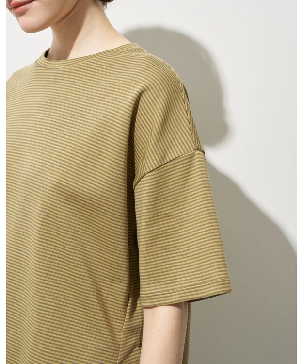 AMERICAN HOLIC 接触冷感裾ラウンドカットプルオーバー Border Yellow