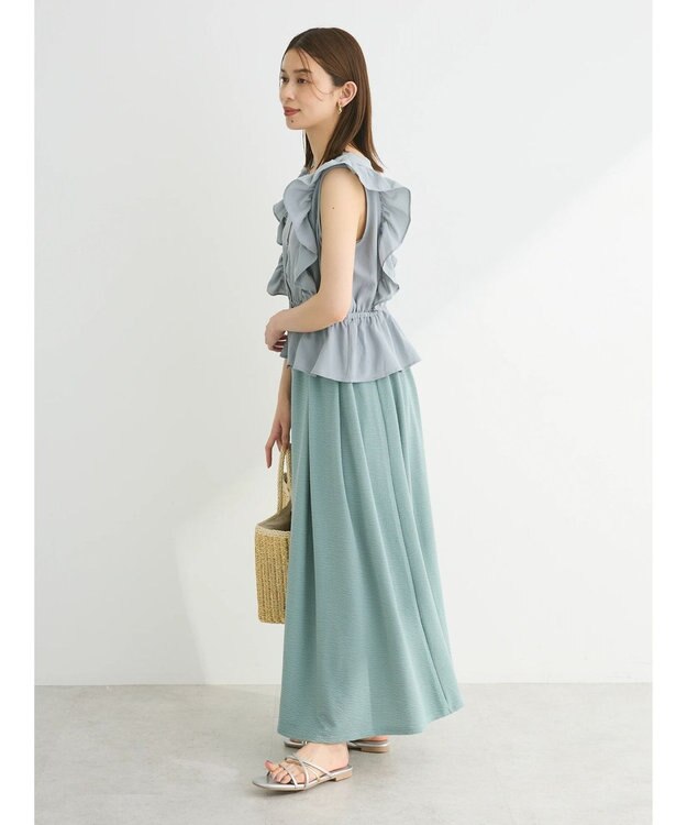 Green Parks ・ＳＵＧＡＲ　ＳＰＯＯＮ　２ｗａｙペプラムブラウス Sax