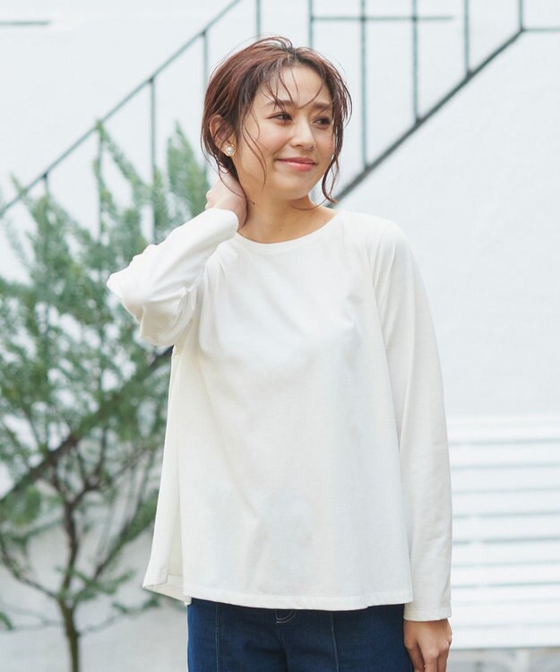 Feroux 裾フレア ロンＴ ホワイト系