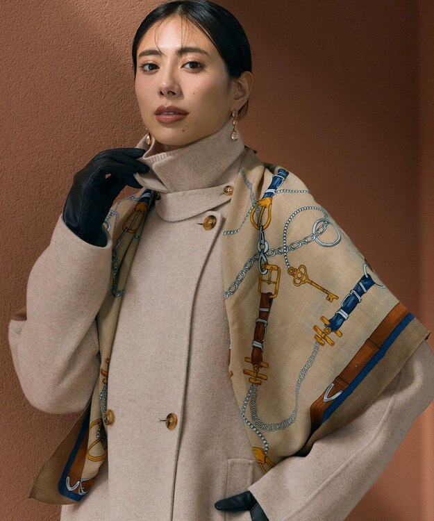 23区 【滝沢眞規子さん着用】レザー ロング グローブ ダークブラウン系