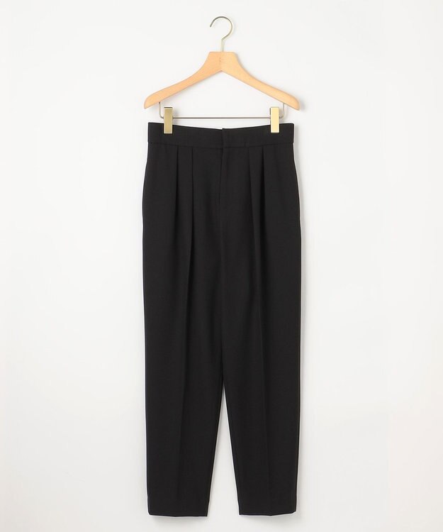 組曲 2WAYウォームストレッチ テーパード パンツ ブラック系