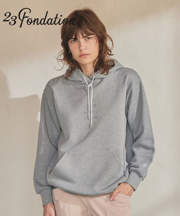 23区GOLF 【23Fondation/WOMEN】フーディ プルオーバー ライトグレー系