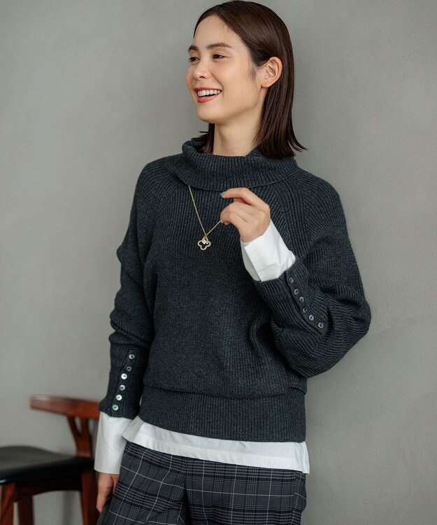 組曲 【WEB限定・2SET】オフショル風NEWツイン ニット チャコールグレー系