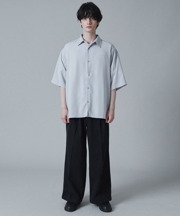 WEGO トロミBIGシャツ（S） ライトグレー