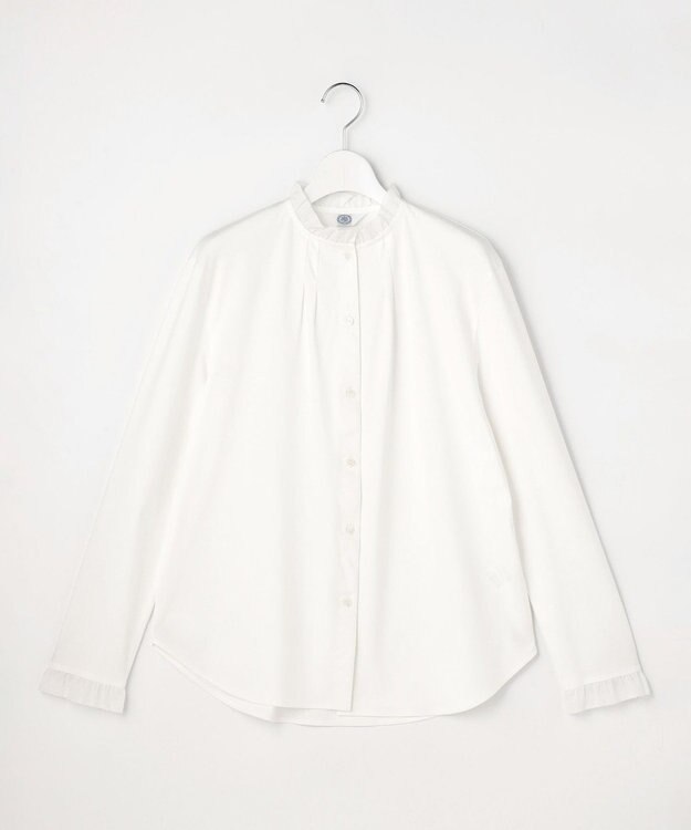 J.PRESS LADIES S 【レイヤードスタイルに】フリルシャツ ジャージー オフ系