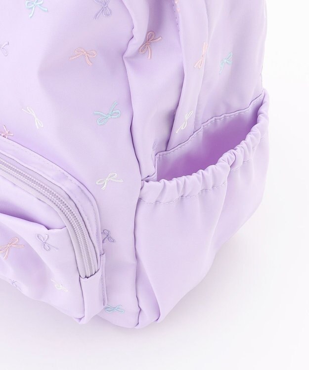 ANY KIDS 【10L容量】総柄刺繍リュック ラベンダー