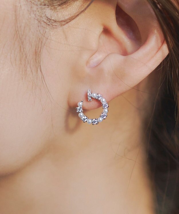 Tiaclasse 【金属アレルギー対応】ストーンサークルピアス シルバー