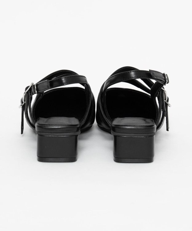 WEGO ダブルベルトポインテッドシューズ ブラック