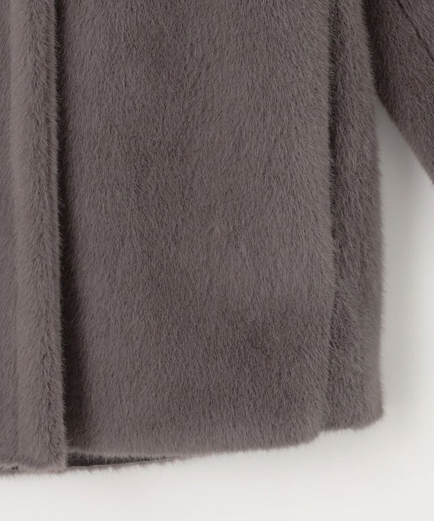 自由区 エコミンクショート コート ダークブラウン系