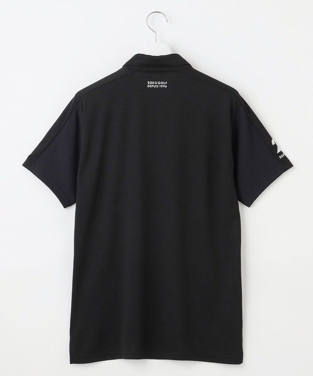 23区GOLF 【MEN】【吸水速乾】ポンチコンビ ポロシャツ ブラック系