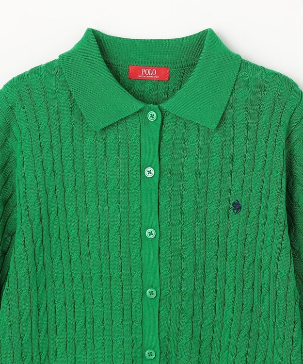 ANY 【POLO BCS別注】ケーブルニットポロ グリーン