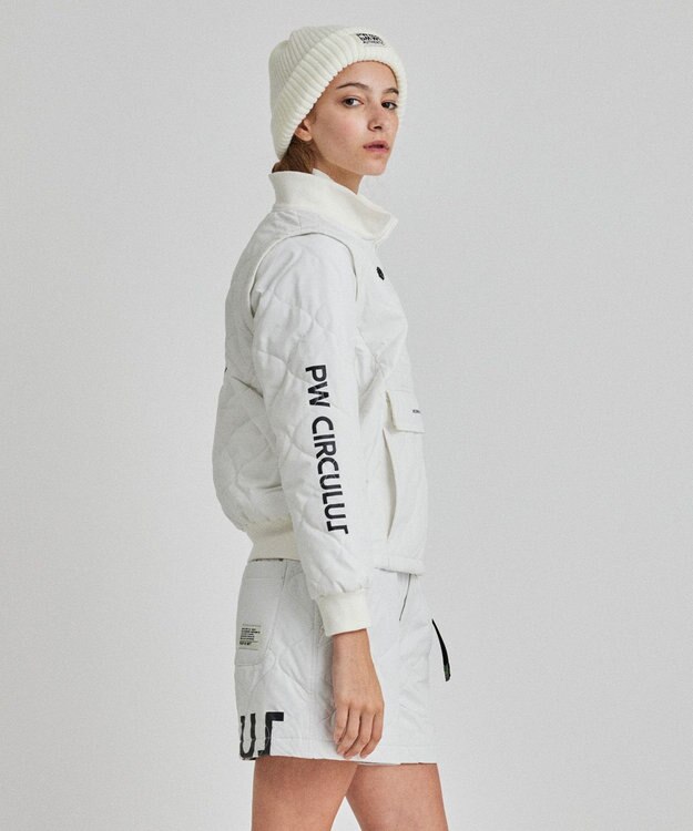 PW CIRCULUS 【ベストにもなる！袖2WAY】【WOMEN】ひょうたんキルティング中綿ブルゾン ホワイト系