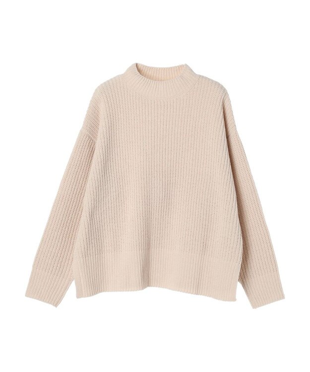 Green Parks ｍｏｋｏモール畦編みモックネックプルオーバー Off White