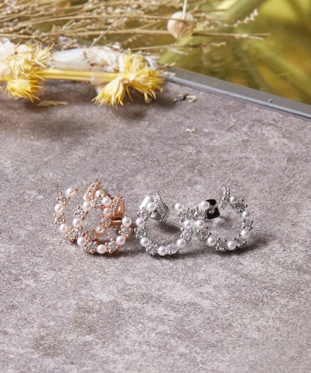 Tiaclasse 【金属アレルギー対応】ストーンサークルピアス シルバー