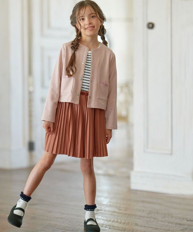 組曲 KIDS 【インパンツ付き】【150-160㎝】ＴＣ天竺プリーツ スカッツ ブラウン系