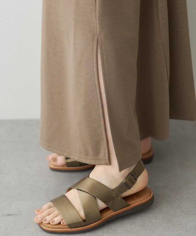 YECCA VECCA 【接触冷感】カットマーメイドスカート Dark Beige
