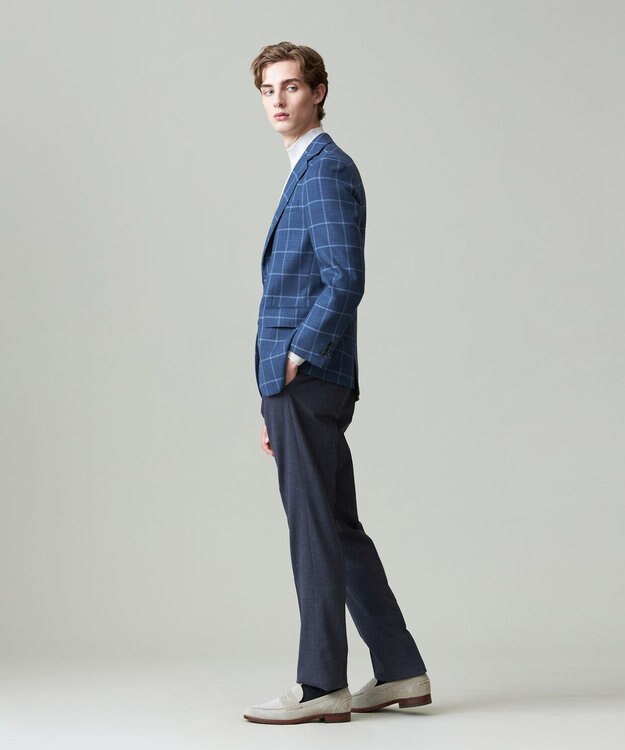 J.PRESS MEN 【NEWSTAGE】シルキーリファインドチェック ジャケット/総裏 ダルブルー系4