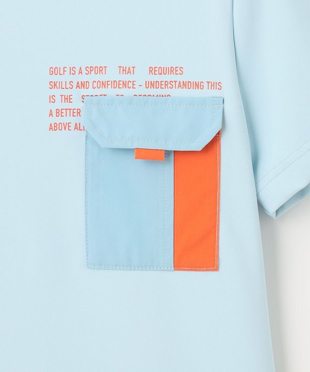 PW CIRCULUS 【UVカット / 吸水速乾 / 伸縮性抜群】【WOMEN】ポケットモック T ゴルフウェア レディース スカイブルー系