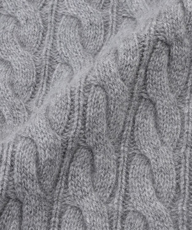 BEIGE， 【洗える】SEDONA / ウールカシミヤケーブルストール Gray