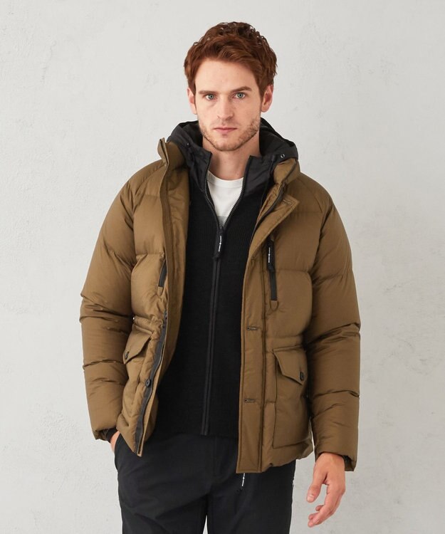 JOSEPH ABBOUD MOUNTAIN 【UNISEX】軽量/撥水  NYリップ ダウンブルゾン キャメル系