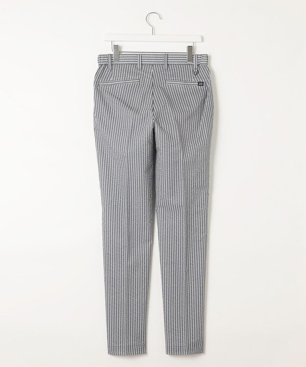 23区GOLF 【MEN】【撥水・ストレッチ】サッカーストライプ フルレングスパンツ ライトグレー系2