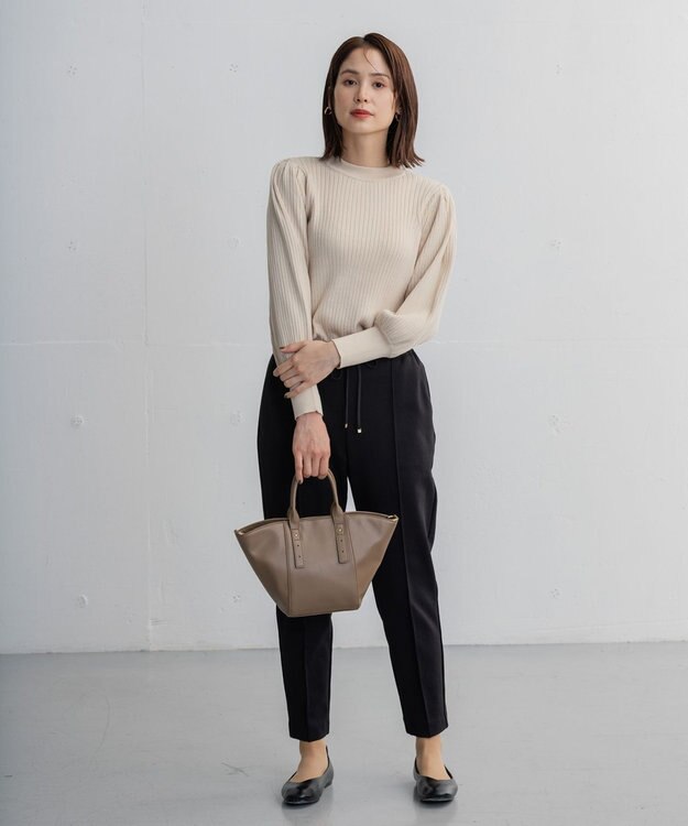 ANY any HEAT テーパードパンツ ブラック