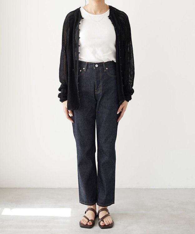 woadblue ＜坪田あさみさんコラボ＞ワイドテーパード  デニムパンツ RIGIDBLUE