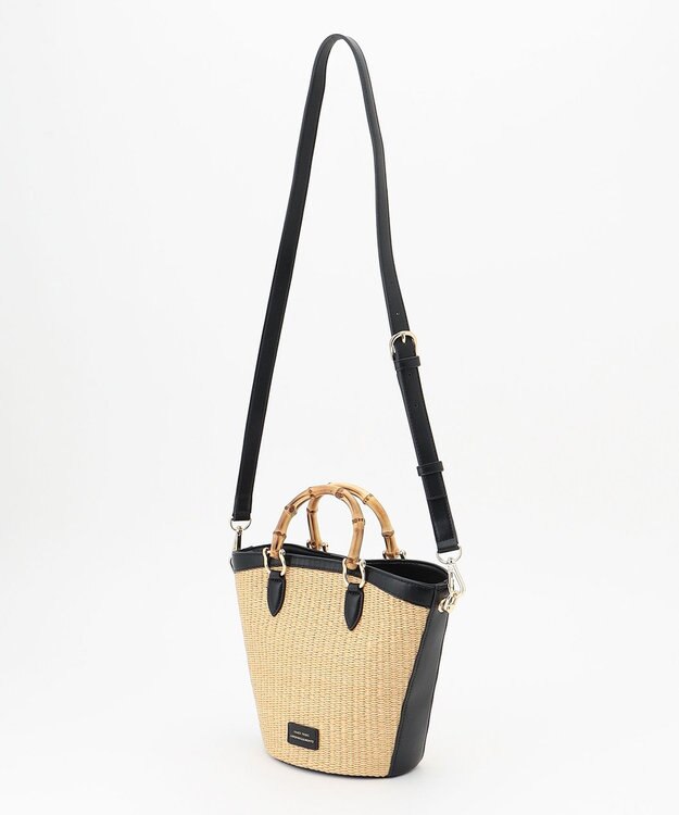 23区 【CLASSY.6月号掲載/Oggi4月号掲載】雑材 バンブー ハンドル ショルダー ブラックミックス