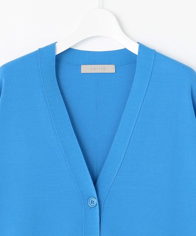 UNFILO 【抗菌防臭】スタイルアップニット NEW カーディガン ブルー