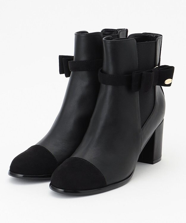 TOCCA RIBBON SIDEGORE BOOTS リボンが外せる2WAYブーツ ブラック系