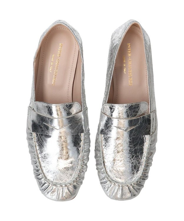 INTER-CHAUSSURES 【INTER-CHAUSSURES】ラウンドトウベーシックローファー シルバー