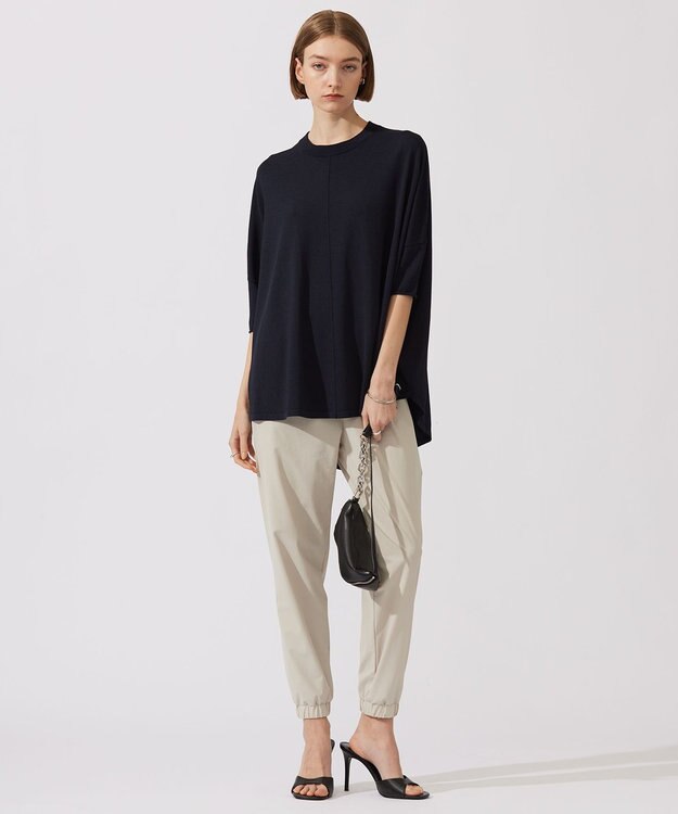 ICB 【新色追加・接触冷感・UVカット・洗える】 ヴィスコースナイロンハイゲージ 半袖プルオーバー ネイビー系