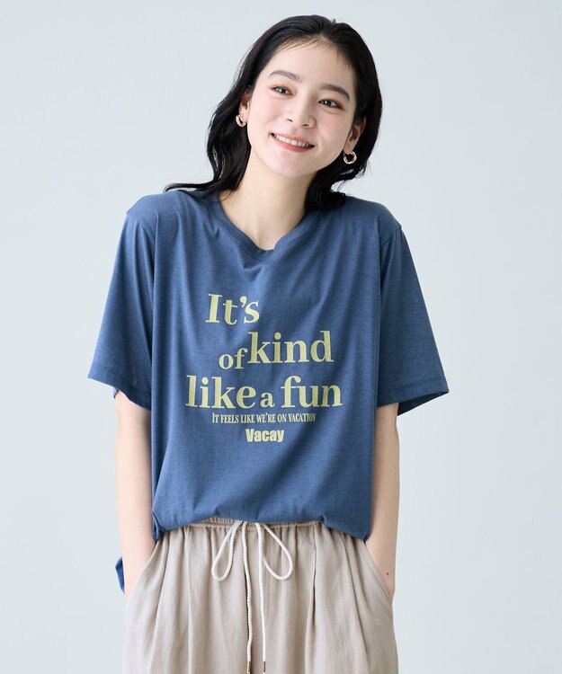 ANY シアーネップロゴＴシャツ ブルー