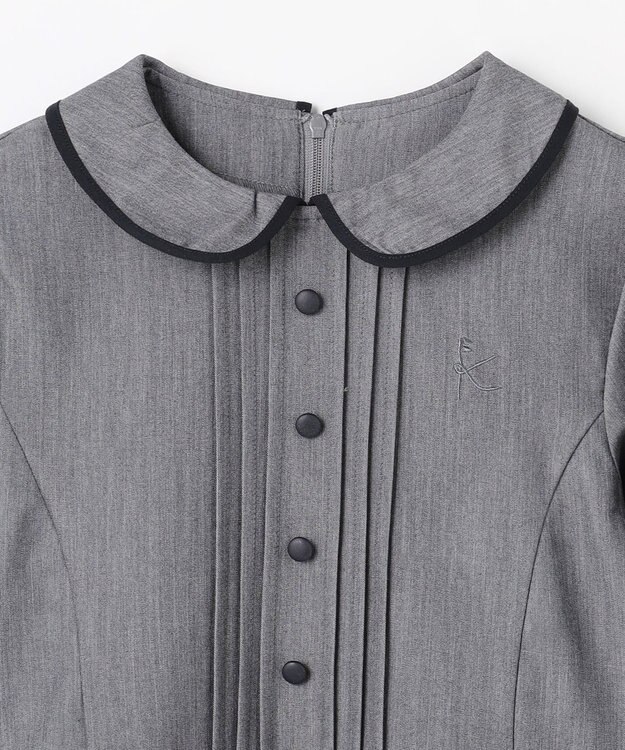 組曲 KIDS 【150-170㎝】 クラシカルグレーワンピース グレー