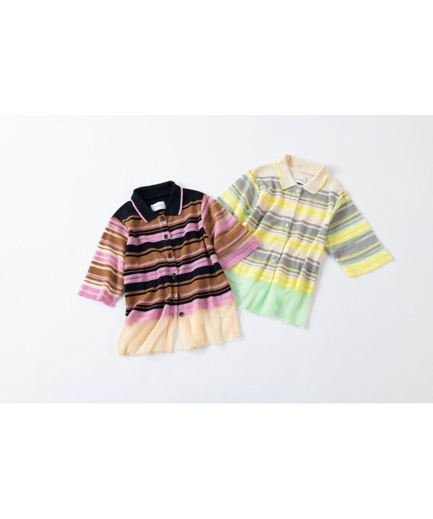 TRICOTE シースルーボーダートップス 52YELLOW