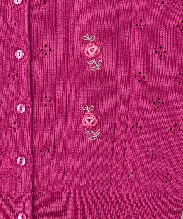 TOCCA 【洗える！】TINY ROSE KNIT カーディガン ピンク系