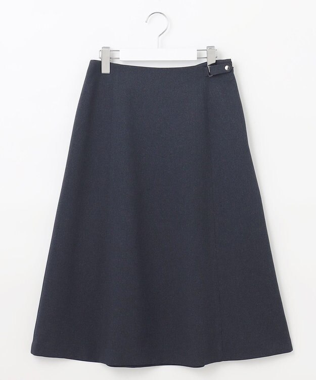 J.PRESS LADIES S 【洗える】LANATEC シャークスキン&ヘリンボーン スカート ネイビー系