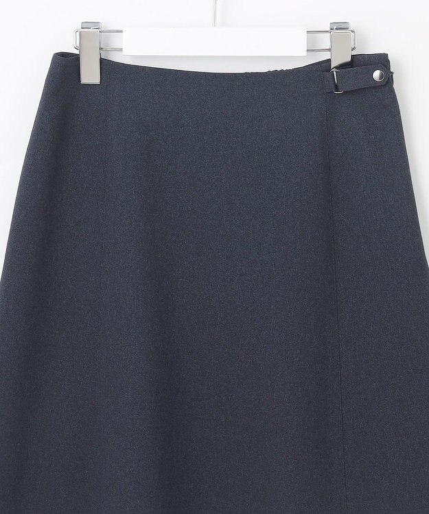 J.PRESS LADIES S 【洗える】LANATEC シャークスキン&ヘリンボーン スカート ネイビー系