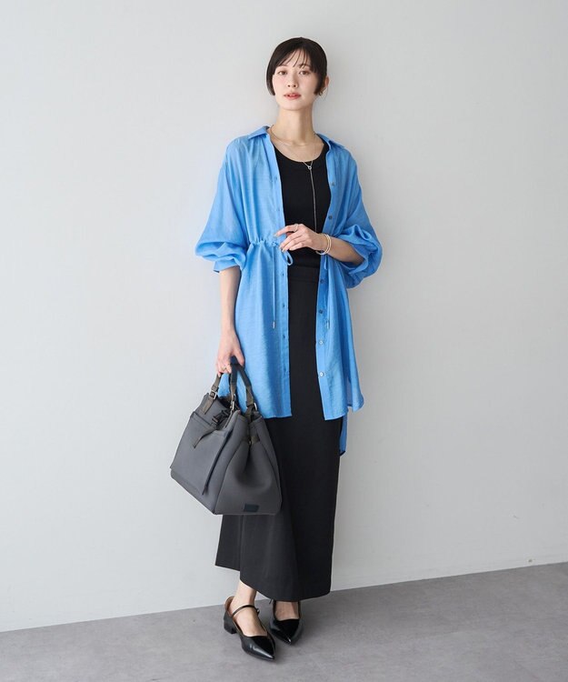 YECCA VECCA シアー2way袖バルーンチュニック Blue