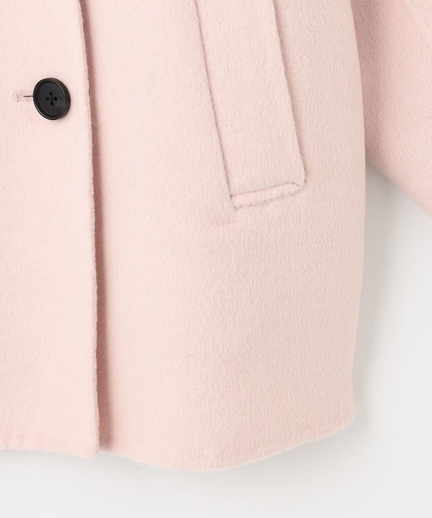 UNFILO 【撥水】ウール混リバー ショートコート ピンク系