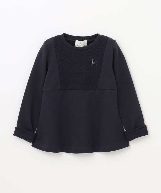 組曲 KIDS 【110-140cm】ホイップキルト トレーナー ネイビー系