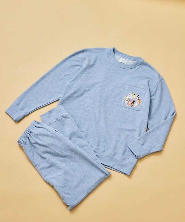 une nana cool 2026年お年賀「まるっとうまくいく」 【綿混】メンズパジャマ グレイッシュブルー