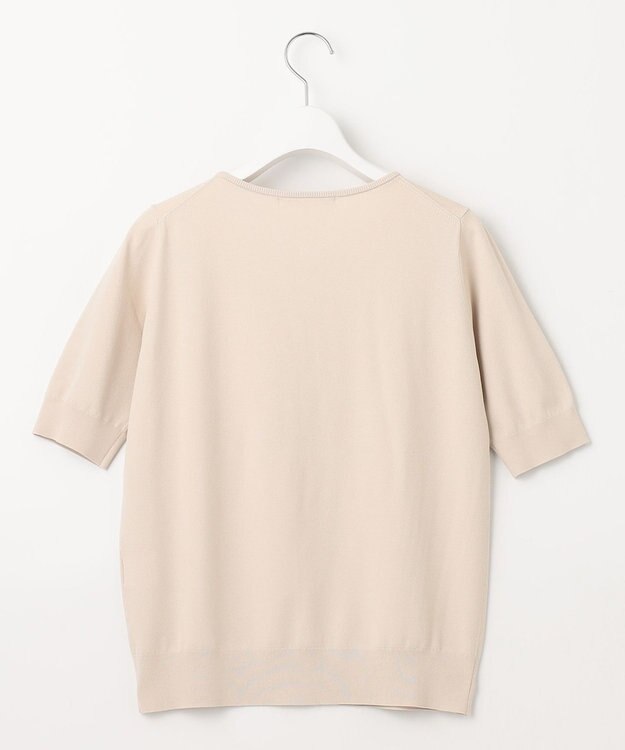 23区 【洗える】レーヨンポリエステルストレッチ 5分袖 カーディガン ベージュ系